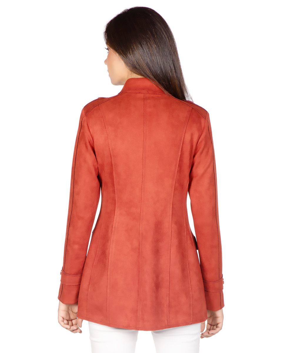 Red Suede Cut & Sew Jacket